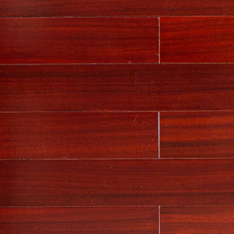 Padauk Tiefrotbrauner Massivholzboden