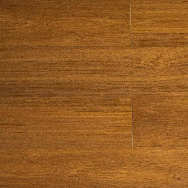 Mehrschichtiger Teakholzboden in warmem Gelb, handgekratzt, Klick-Holzbodenbelag (1220 × 196 × 15 mm)