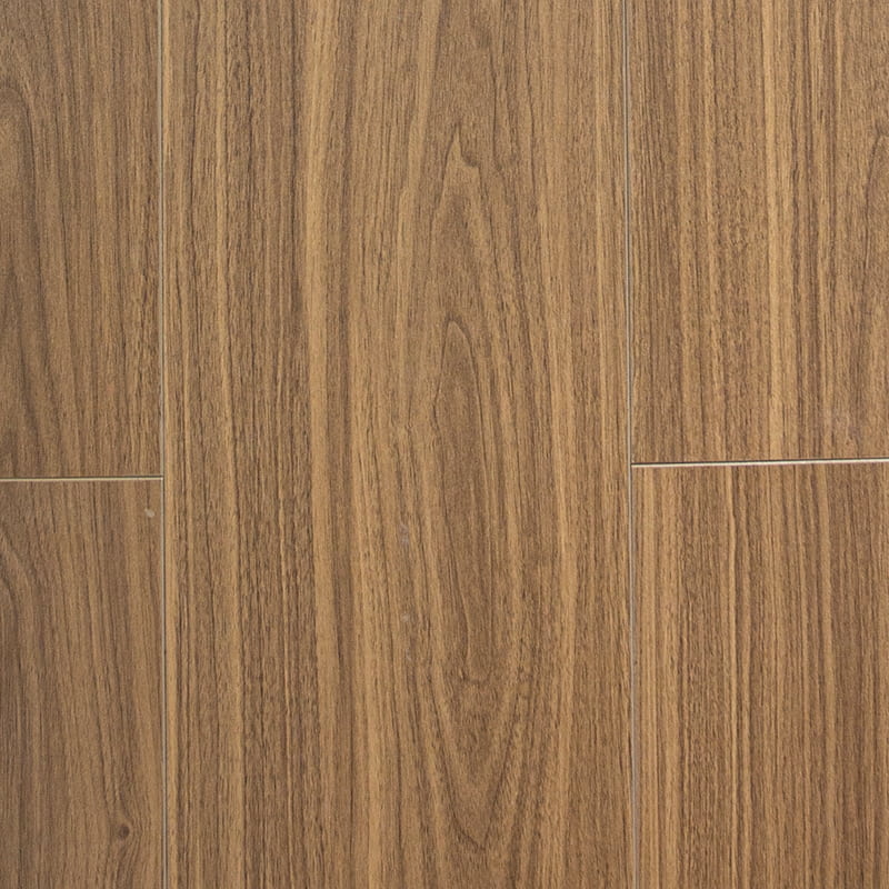 3-lagiger, dunkelgelbbrauner, glatter Walnuss-Klick-Holzboden mit glatter Oberfläche