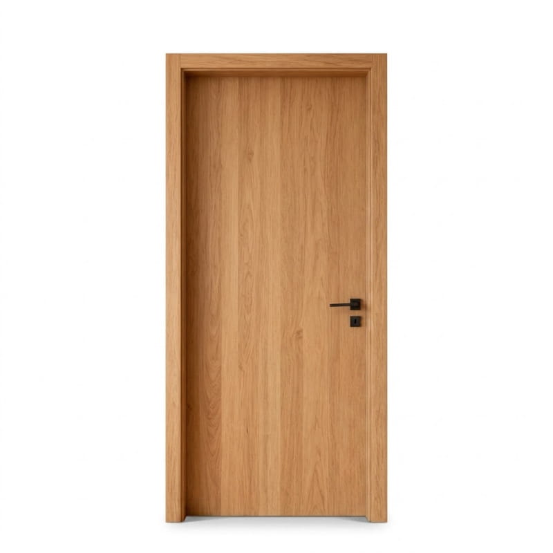 Feuerbeständige Akustiktür aus natürlicher Honigeiche, moderne, minimalistische, bündige Tür